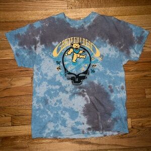 Grateful Dead Blue and Gray Tie-Dye Shirt